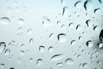 View of the rain drops on the car window