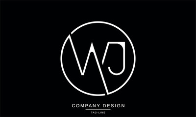 WJ, JW Abstract Letters Logo Monogram design Font Vector Initials Symbol