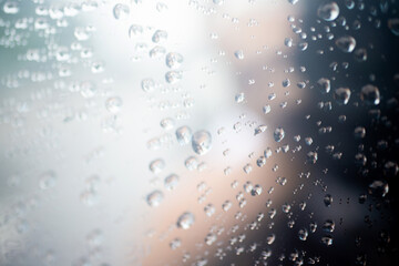 View of the rain drops on the car window