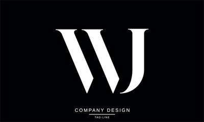 WJ, JW Abstract Letters Logo Monogram design Font Vector Initials Symbol