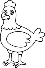 hen cartoon lineart