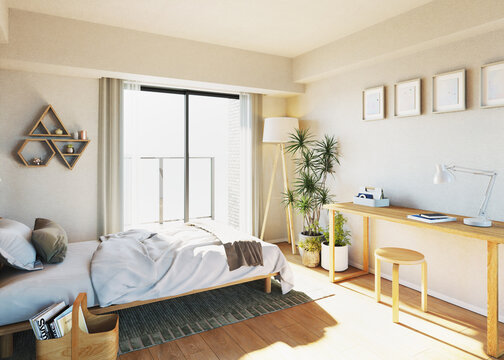 一人暮らしの部屋　ナチュラルテイストのインテリ