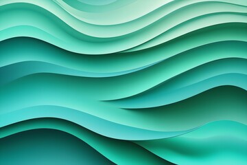 Obraz premium Abstract soft 3D waves background with blue and green gradient. Smooth lines and artistic design.