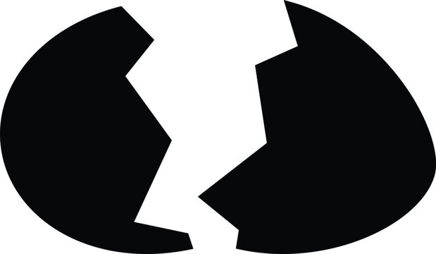 recommend clip art: Cracked egg icon. Broken egg sign. flat style.
