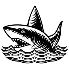 Fototapeta premium Underwater adventure with sharks coloring Page