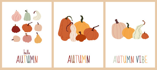 Autumn Pumpkin flat Illustration Collection