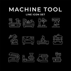 Set line icons of machine tool