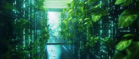 Data center storage system utilizing green energy, clean electric power, smart ecosystem, environmental innovation, nature networks, sustainable technology