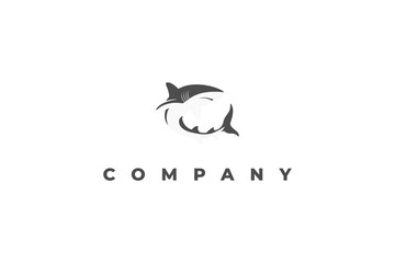 Fototapeta premium modern minimal swimming shark logo