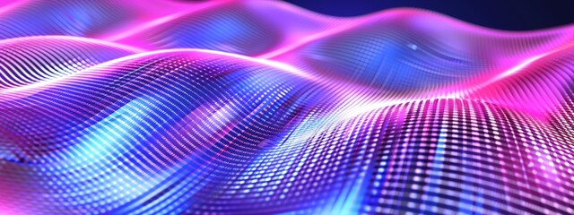 Vibrant digital waves with a neon glow