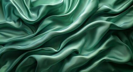 Obraz premium 3D rendering: Soft, warm earthy green cloth material on flat background. Horizontal wallpaper.