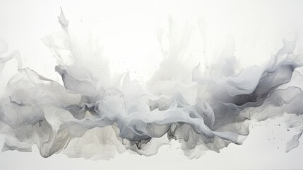 abstract background explosion of silver ink, paint in water on white background