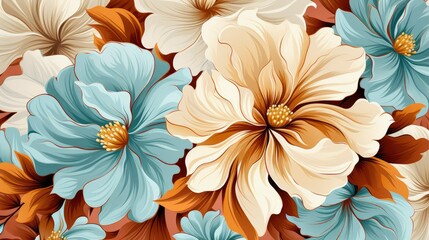 Abstract flowers pattern vector illustrations