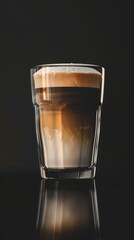 Delicious latte macchiato standing tall