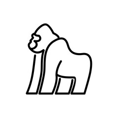 Gorilla line art, Vector illustration logo