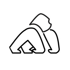 Gorilla line art, Vector illustration logo