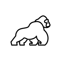 Gorilla line art, Vector illustration logo