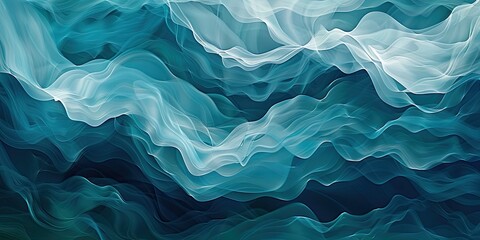 Obraz premium a image of a blue and white abstract painting of waves