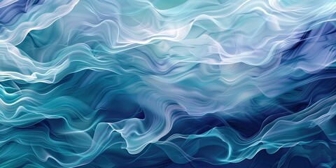 Obraz premium a image of a blue and white abstract painting with waves