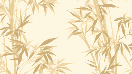 Golden bamboo leaves and branches pattern