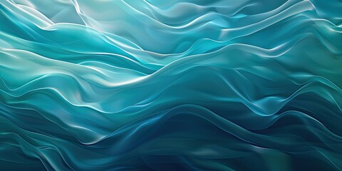 Obraz premium a image of a blue and green abstract background with wavy waves