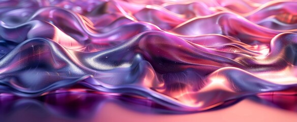 Obraz premium Colorful holographic cloth in abstract 3D render