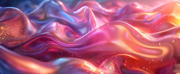 Obraz premium Colorful holographic cloth in abstract 3D render