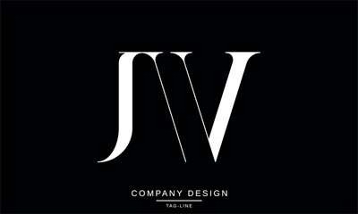 JW, WJ  Abstract Letters Logo Monogram design Vector Initials Symbol Font