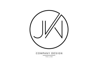 JW, WJ  Abstract Letters Logo Monogram design Vector Initials Symbol Font