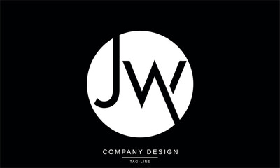JW, WJ Abstract Letters Logo Monogram design Font Vector Initials