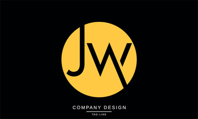 JW, WJ Abstract Letters Logo Monogram design Font Vector Initials