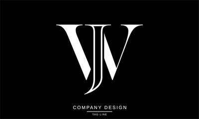 JW, WJ Abstract Letters Logo Monogram design Font Vector Initials