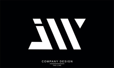 JW, WJ Abstract Letters Logo Monogram design Font Vector Initials
