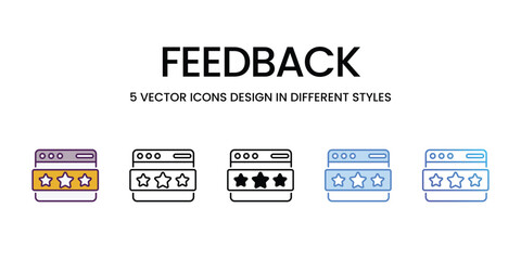 Feedback icons vector set stock illustration.