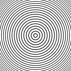 Concentric Circle Lines Pattern. Abstract Geometric Textured Black and White Background.