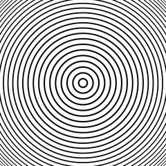 Concentric Circle Lines Pattern. Abstract Geometric Textured Black and White Background.