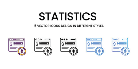 Statistics icons vector set stock illustration.