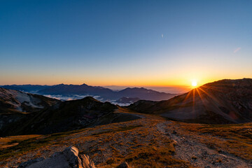 白馬岳の夕暮れ