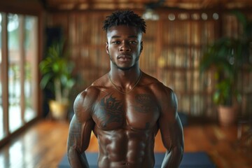 Man inked chest tattoos