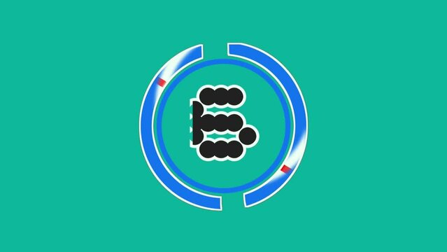 Neon white numbers for countdown. Bright Light Countdown, Energy Neon White Number Animation, New Year Countdown, with green background
