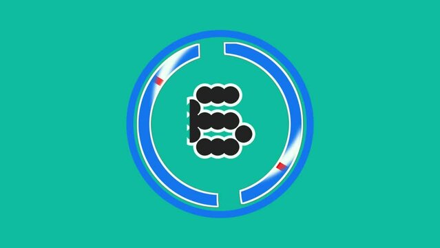 Neon white numbers for countdown. Countdown, Bright Light, Neon White Animation, on green background