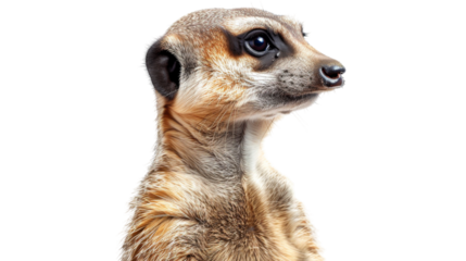 A meerkat looking to the side