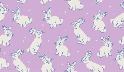 Cute bunny rabbit pattern background vector design