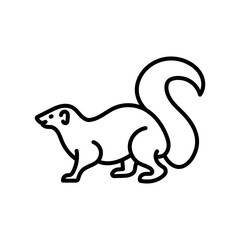 Obraz premium Skunk Outline Icon, Vector illustration