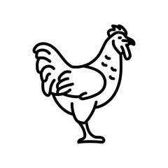 Chicken Outline Icon, Vector illustration