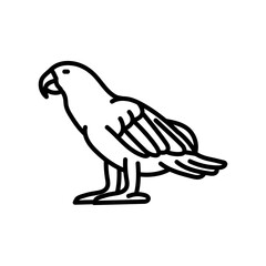 Grey Parrot Outline Icon, Vector illustration
