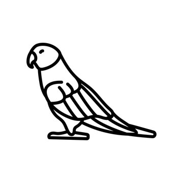 recommend clip art: Ringneck Parakeet Outline Icon, Vector illustration