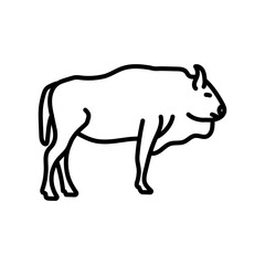 Bison Outline Icon, Vector illustration