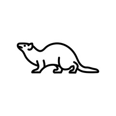 Fototapeta premium Ferret Outline Icon, Vector illustration