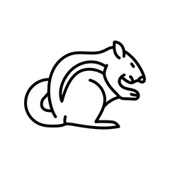 Chipmunk Outline Icon, Vector illustration